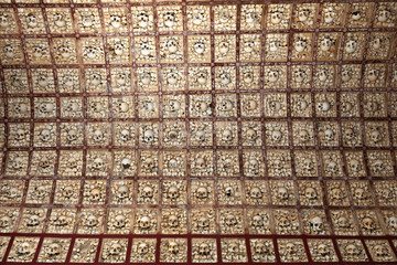 Wall of human bones in Igreja do Carmo chapel, Faro