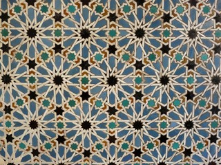 Ceramic wall tiles in the Real Alcazar in Seville, Spain