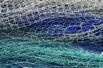 Gordijnen visnetten stilleven achtergrondpatroon © lunamarina