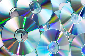heap of dvd, cd disks - obrazy, fototapety, plakaty