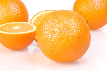 Oranges isolated on white background.