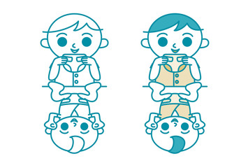 おむつ替えするパパ