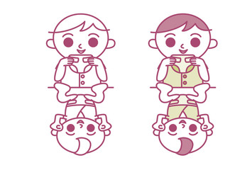 おむつ替えするパパ