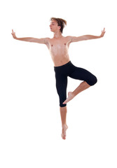 Fototapeta na wymiar ballet man jumping