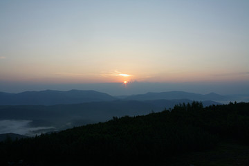 dawn at tne mountain