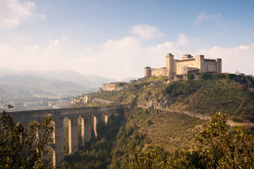 Obraz premium View of Albornoz Rock, Spoleto - Italy