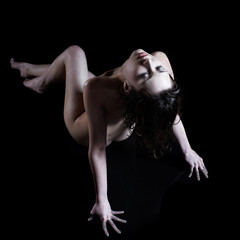 nude girl on black