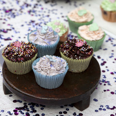 Muffins with colour topping