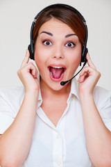 surprised telephone operator