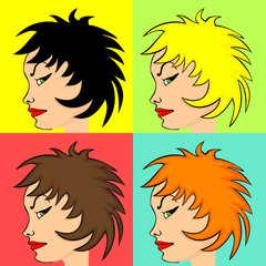 Comic style woman's profile