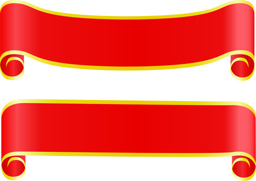 red scroll banner