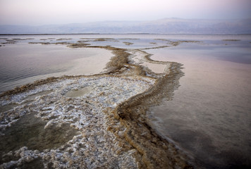 Dead sea salt and water