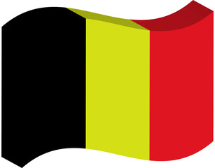 Flagge Belgien, wehend, Stein