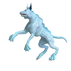 Fototapeta premium bizarre alien dog.3D rendering with clipping path and shadow ove