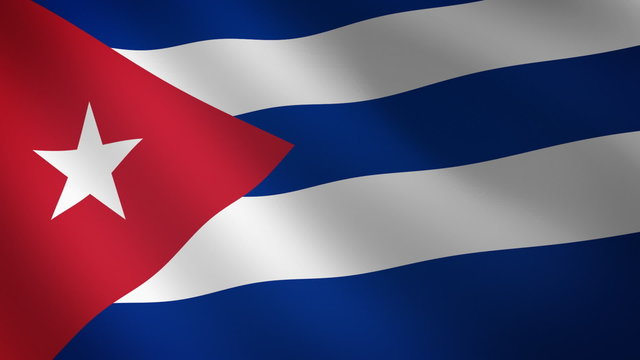 Bandera de Cuba ondulante al viento. Bucle continuo