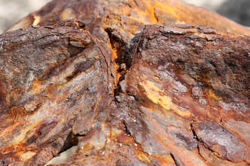 abstraktes, verrostetes Stück Stahl