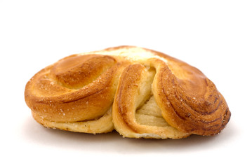 Danish pastry on white background