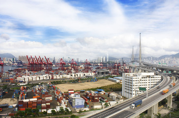 Hong Kong Bridge of transportation at night