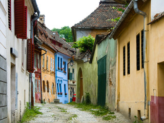Sighisoara medieval street, Transylvania in Romania