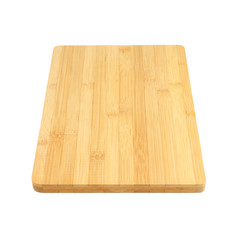 Bamboo chopping board isolated on white background