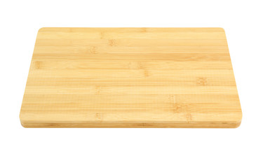 Bamboo chopping board isolated on white background