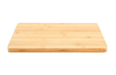 Bamboo chopping board isolated on white background