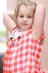 Closeup portrait of beautiful little girl