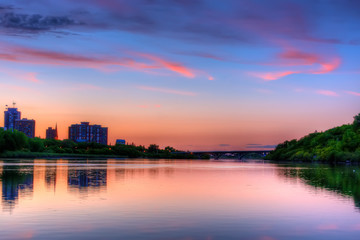 Fototapeta na wymiar South Saskatchewan River at Sunset