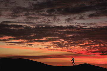 running in the sunset