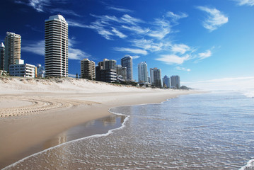 Surfers paradise beach on Goldcoast, Queensland, Australia