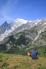 Fototapeta na wymiar Mont Blanc wznoszenia do Bertone schronienia