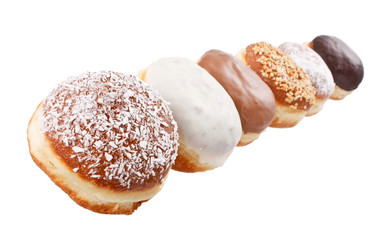 donuts on the white background