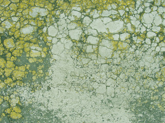 green yellow grunge background with cracked paint