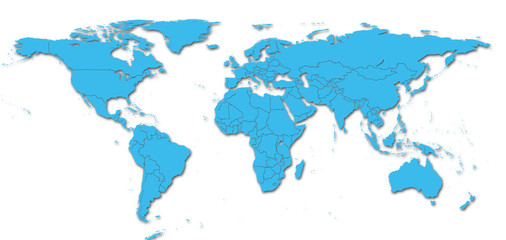 Fototapeta na wymiar Mapa świata szczegółowości