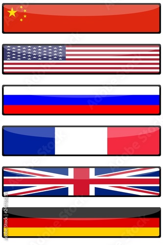 Drapeaux Grandes Puissances Mondiales Flags Stock Photo And - 