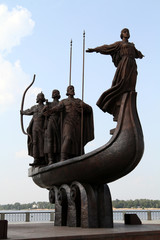 A famous monument to the mythical founders of Kiev, Ukraine