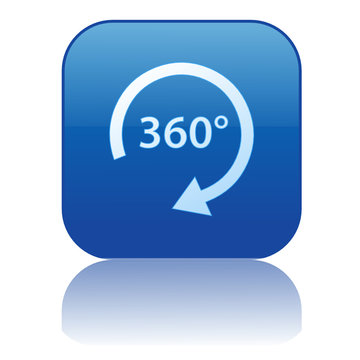 360 DEGREES Web Button (view panorama virtual visit 360° vector)