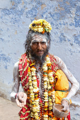 Sadhu at the ghats in Varanasi, India.