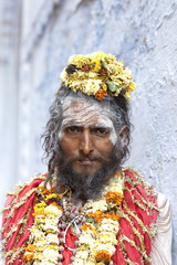 Sadhu at the ghats in Varanasi, India.