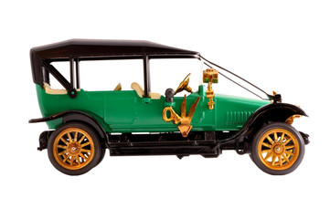 Toy collection scale model ancient green convertible car