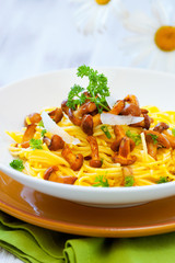 pasta with chanterelles