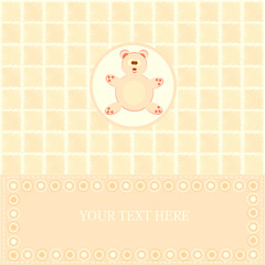 baby greetings card with yellowe bear