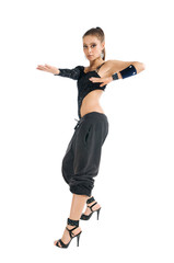 Modern dancer wearing high heels