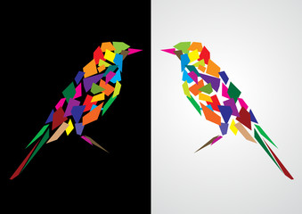 Illustration vectorielle d& 39 oiseau artistique abstrait coloré