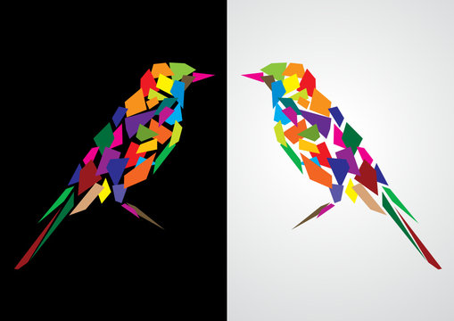 Colorful abstract artistic bird vector illustration