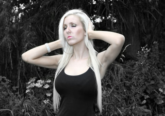 A Woman Holding Her Head