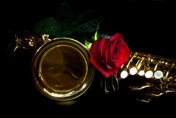 sax and rose