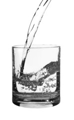 Flowing water in a glass