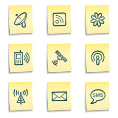 Communication web icons, yellow notes series