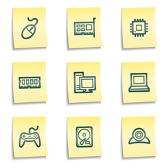 Computer web icons, yellow notes series